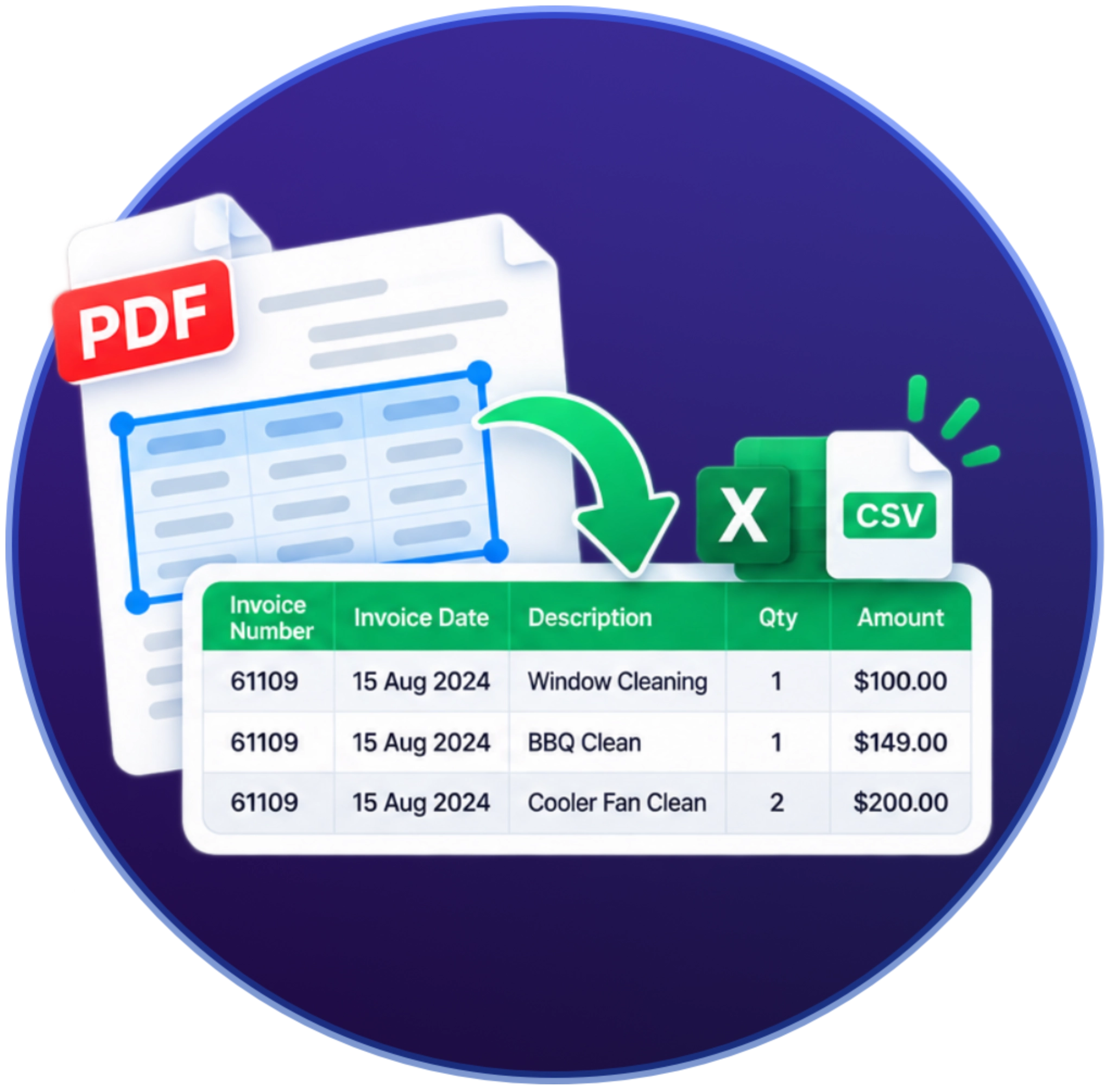 Columnly PDF to Excel conmverter structured